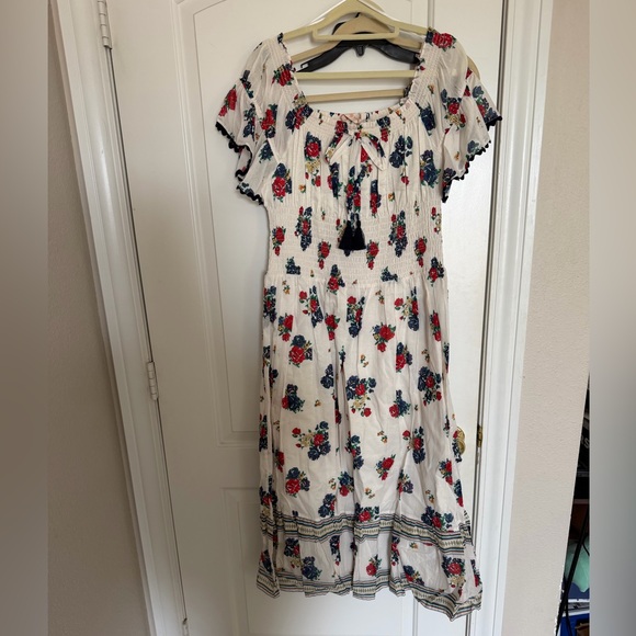 Tory Burch Dresses & Skirts - NWT Tory Burch ivory tea rose long maxi summer dress XL white floral flowers